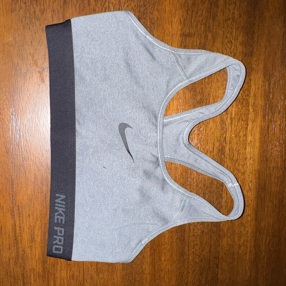 Nike Gray Sports Bra with Black Elastic Band